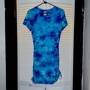 Tie dye mini scrunch dress